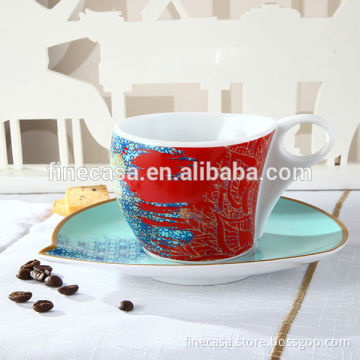 Napoli Gift Collection 230CC Hyper White Porcelain Cup with Coaster of Cini with Nazar